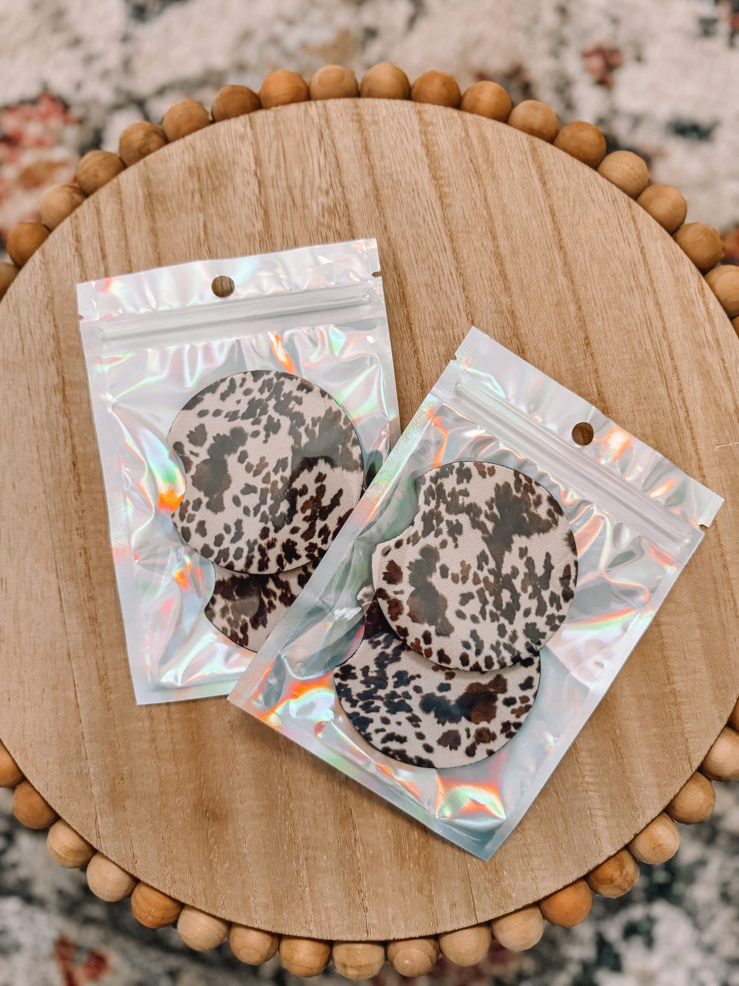 Cow print Car Coasters