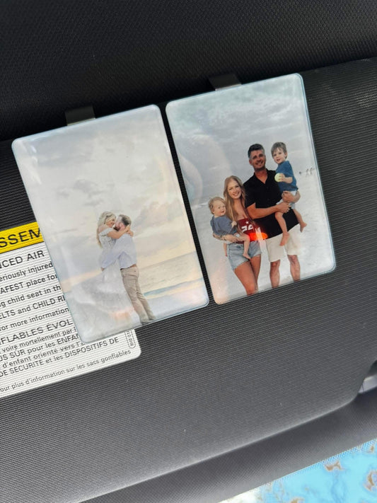 custom photo visor clips