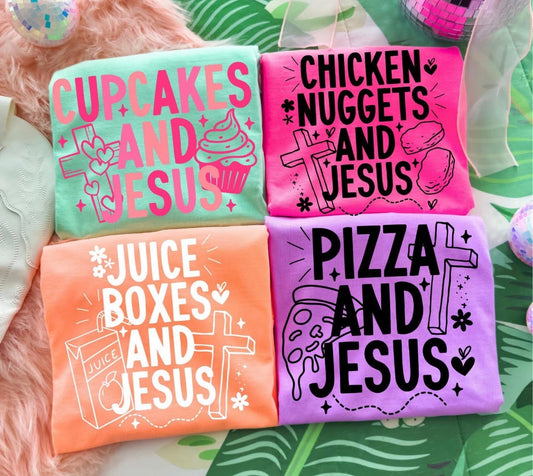 Chicken nuggets and Jesus tee