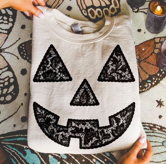 Lace Pumpkin Halloween Tee